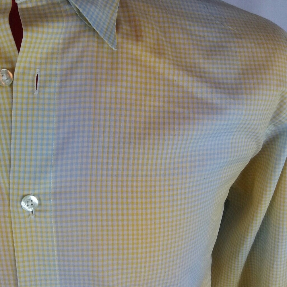 Equilibrio Italia Shirt Medium Yellow/Blue Checks